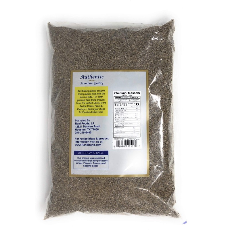Rani Cumin Seeds Whole (Jeera) Spice 80oz (2.27kg) 5lbs, Bulk