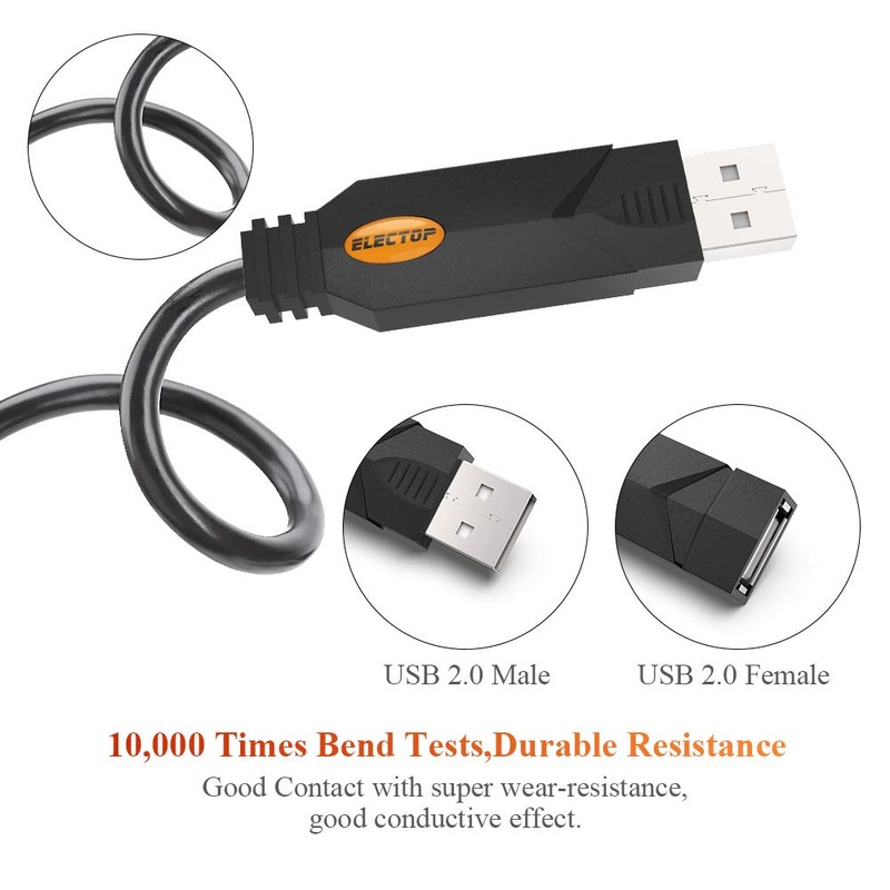 USB Splitter, ELECTOP 2 Ports USB A Hub, Dual Female