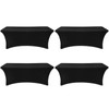 SEPARO 4 Pack 6 Ft Black Spandex Table Cover Fitted