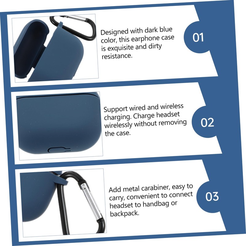 Gatuida 1Pc Dark Protective Case for Shockproof Wireless Earbud Cover