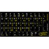 Greek-English Non-Transparent Keyboard Stickers Black Background