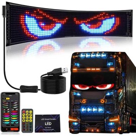 Devil Eye Car Vehicle Devil Eye Light LED Matrix Light Flexible Folding Lightweight Waterproof Onboard Signage Multi-Language Display Flowing Flashing Editable Patterns & Text Multi-Functional