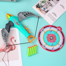 XJSGS Arrow and Bow Set for Children Toy, Archery Set 5 Foam Darts with Suction Cup, Target Exercise Shooting Games Indoor Outdoor Toy for Boys and Girls (Green)