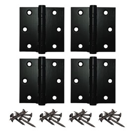 Bisagras Para Puertas De Acero Inoxidable 3x3 Con Baleros 4 Pzas - Reforzadas, Soportan hasta 135 kg - Uso Industrial, Comercial y Residencial, Puerta de Madera, Metal, Cocina, Closet (Negro Mate)