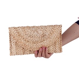 EVEOUT Women's Woven Straw Handbag Vintage Clutches Wallet Beach Holiday Bag Beige