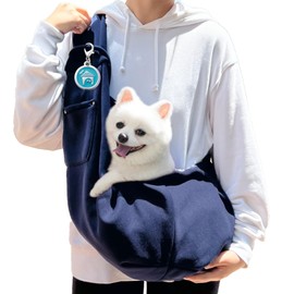 TYXHXTF Adjustable Dog Carrier Bag, Bag for Pets, Carry Bag with Pet Tag, Pet Shoulder Bag, Dog Carrier Bag Puppies for Small Dogs for Outdoor Activities (Blue)