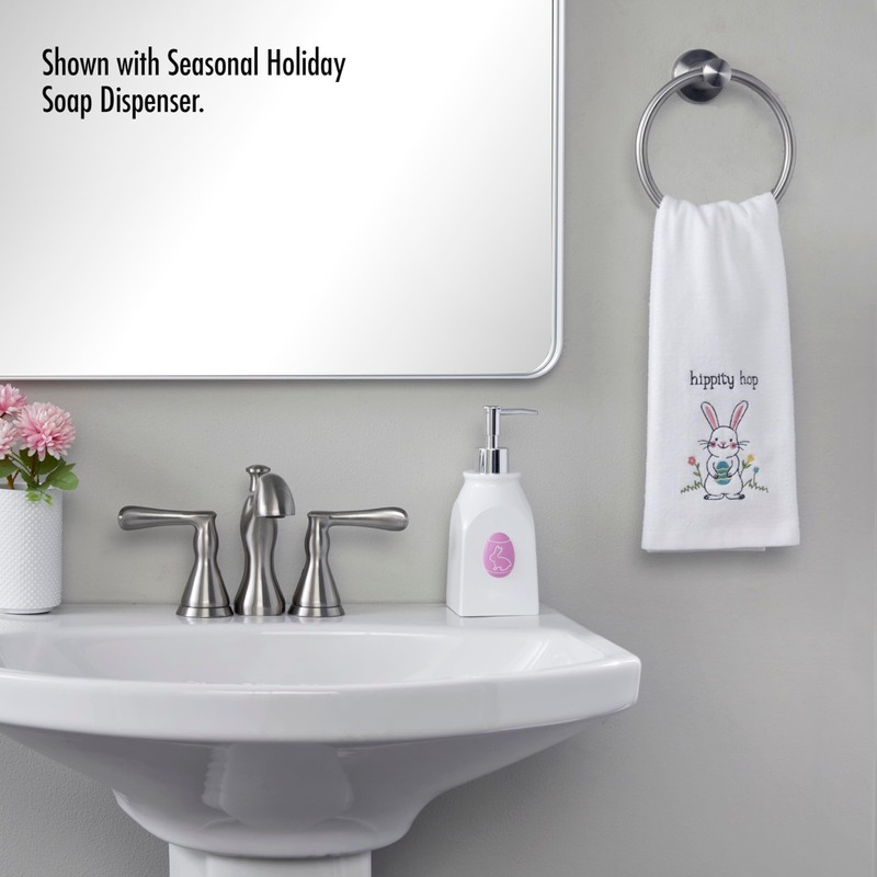 SKL Home Easter Hippity Hop Towel Set, White 2 Pack