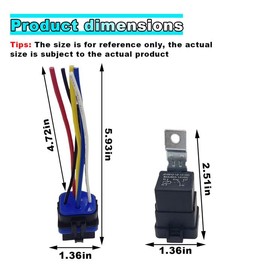 80AMP 5-Pin SPDT Waterproof Relay with Socket Harness Kit, 12 Volt Relay Heavy Duty Automotive Relay with Pigtail for Car Truck Motorcycle Boat (1 Pack)