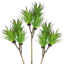 Woration 3PCS Artificial Succulents Branch Fake Plants Unpotted Plastic Green Large Succulent DIY Craft Decoration Floral Arrangement for Party Home Garden Office