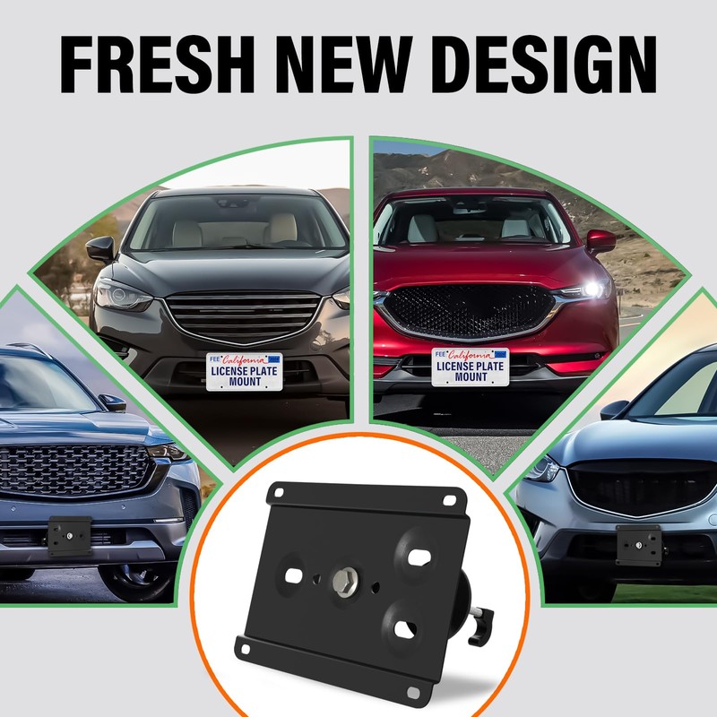 No Drill Front License Plate Bracket Holder Compatible with Mazda