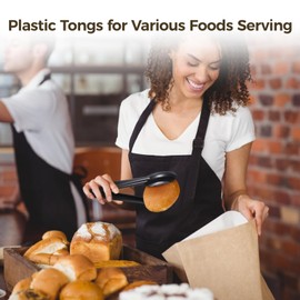 48 PCS Plastic Tongs for Serving - 8.6 Inches Disposable Serving Tongs, Heat Resistant Reusable Tongs for Hot and Cold Food, Ideal for Parties, Buffets BBQ Weddings
