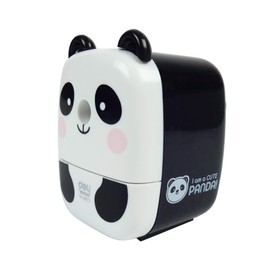 Emartbuy Cute Panda Manual Pencil Sharpener – Adorable Desk Accessory with Shavings Tray for Kids & Students