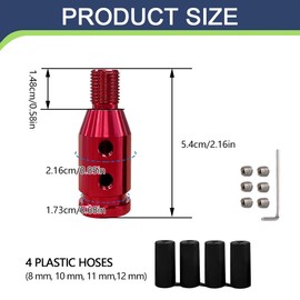 deemars Universal Gear Shift Knob Adapter, Gear Shifter Adapter, M12×1.25 Aluminum Alloy Shifter Knob Adapter for Non-Threaded Shifters, Car Accessories Gear Shifter Adapter Kit for Most Cars (Red)