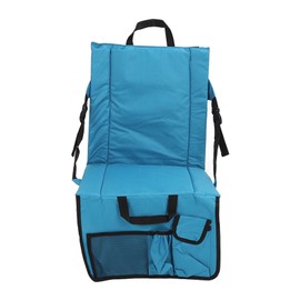 Folding Stadium Chair Adjustable Angle 600D Oxford Cloth Portable Bleacher Cushions with Pocket for Sandbeach Picnic BBQ Lake Blue