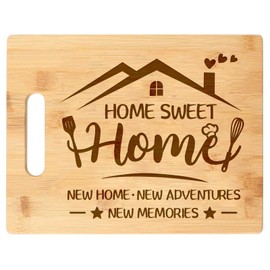 Home Sweet Home Engraved Cutting Board with Juice Groove Housewarming Gifts New Home Cutting Board Gift Idea Closing Gifts (Home Sweet Home)
