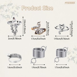 16 Pcs Crochet Ring, Knitting Crochet Loop Ring for Finger, Metal Open Yarn Guide Finger Holders Adjustable Crochet Tension Ring Knitting Loop Rings for Finger Yarn Guide Faster Knitting