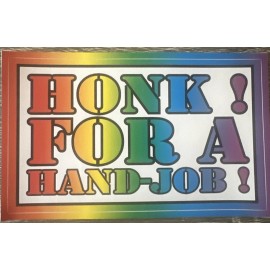 Prank Honk For A Hand Job  3x5 “ Bumper Sticker Decal  Prank Rainbow Free Gift