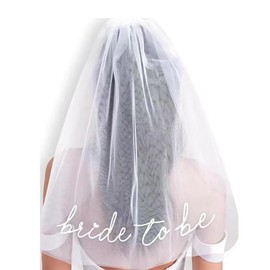 GQXJIAH Bride To Be Veil Bachelorette Party Favors Bride Veil White Bridal Shower Gift for Wedding