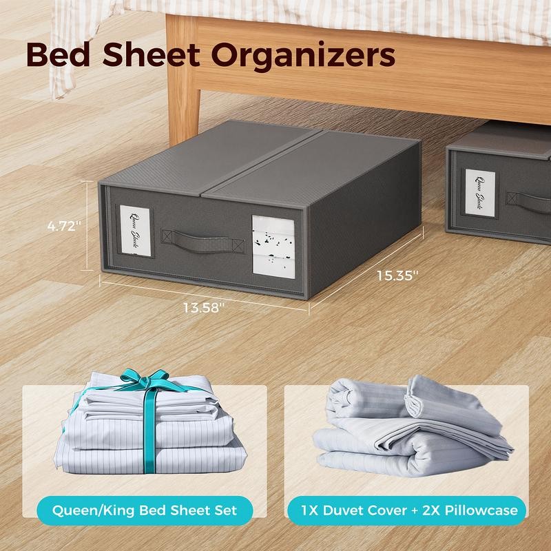 Bed Sheet Organizers and Storage (Queen or King Size), Foldable