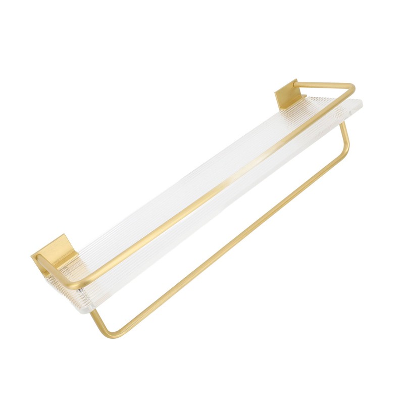 Bathroom Wall Shelf Space Aluminum and Acrylic Rustproof Punch Free