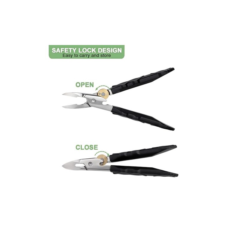 Professional Ingrown Toenail Clippers with Safety Lock and Wide Jaw