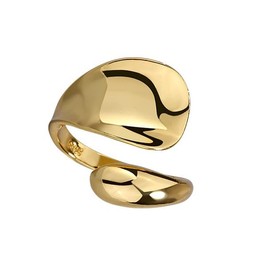 14K Gold Silver Hug Ring for Women Infinity Stacking Fashion Thumb Hand Jewelry Gift for Mom Mother Wife Her Adjustable Chunky Big Spoon Rings-gold