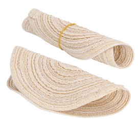 Buachois Pack of 6 Woven Place Mats 20 cm Round China Grass Braided Placemats, Heat Resistant Non-Slip Coasters, Washable Dining Table Place Mats for Home Wedding Decoration (Beige)