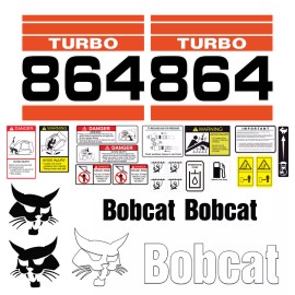 Aftermarket Bobcat 864 Turbo Skid Steer Set Vinyl Decal Sticker - 25 PC