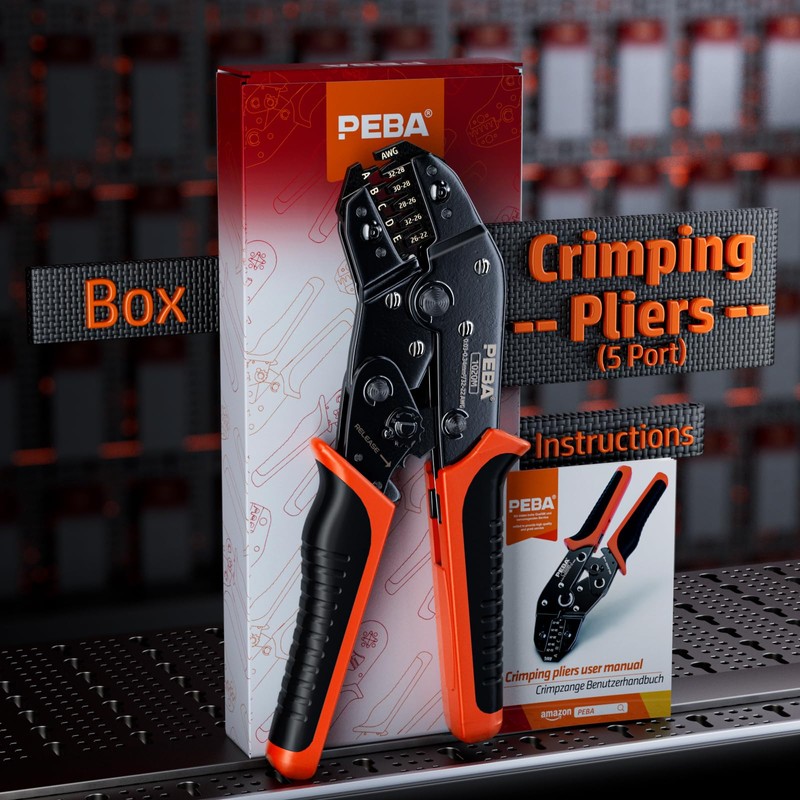 PEBA JST Ratcheting Crimper 32-22 AWG for 1.0mm/1.25mm/1.5mm/2.0mm Pitch Micro