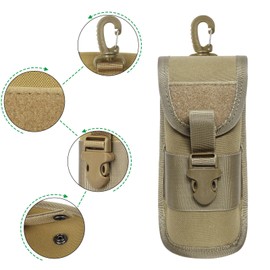 BRAVECOW Tactical molle Eyeglasses Case Hard Shell Sunglasses Storage Box for Outdoors Camping Hiking Cycling 600D Nylon