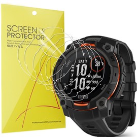 Lamshaw Compatible for Garmin Instinct 3 45mm Screen Protector, [6 Pack] Full Coverage TPU Clear Film Compatible for Garmin Instinct 3 45mm, 50mm SOLAR/AMOLED (6 Pack, Compatible for Instinct 3 45mm)