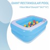 Inflatable Swimming Pool for Kids Outdoor Ground Rectangular Kiddie Pool