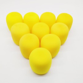 Microphone windscreen Foam Cover,Mic Foam Microphone Cover Set,10 Pack Thick (Yellow)