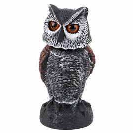 Owl Decoy for Outdoor Bird Deterrence – Shake-Head Plastic Owl for Garden, Yard, Patio & Outdoor Decoration