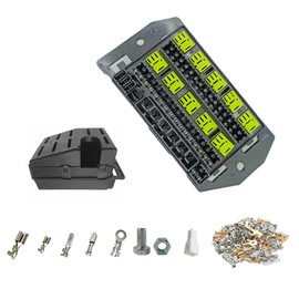 TIERXIALY Relay Fuse Block with 10 Pack 5 Pin 30A Relays Slots and 40 ATC/ATO Fuse Slots Universal Fuse Relay Box 12V-24V On/Off Switch Panel for Car SUV Truck (Box &Terminal)