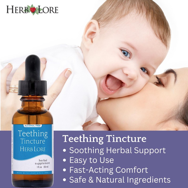 Herb Lore Teething Tincture – Soothing Herbal Drops with Passionflower,