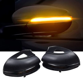 Hacreyatu Sequential Led Side Mirror Turn Signal Light Indicator Smoked Lens (L&R) For VW Golf 6 MK6/ Golf G-TI 6 /R20 2008-2012 (Yellow, wiith holes)