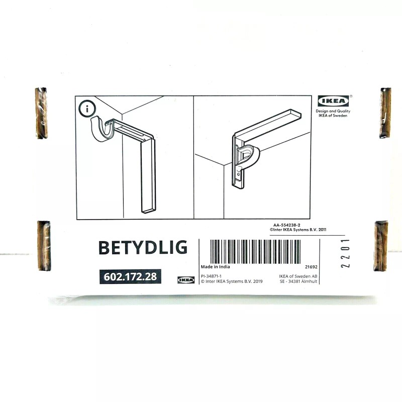 IKEA One (1) IKEA BETYDLIG Wall Ceiling Bracket Black Adjustable