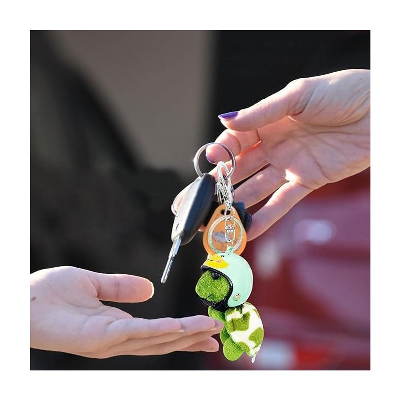 Dwuww Green Plush Turtle Keychain, Funny Pendant Plush Doll Portable