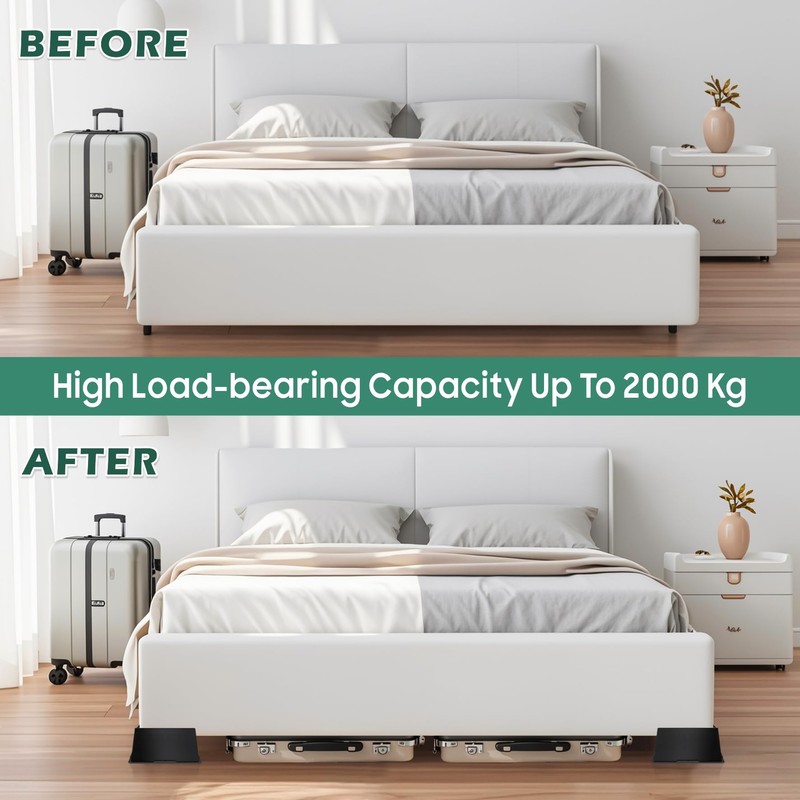 MixDora Bed Risers 2 Inch Rectangular Furniture Risers L-Shape Anti-Slip