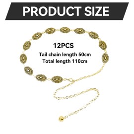 Belly Chain Silver, Bling Chain Belt, Waist Chain Belt Silver Women, Waist Belt Women's Silver, Metal Belt Women's Silver for Dirndl Dresses Party, Adjustable Accessories Chain Belt Waist, gold