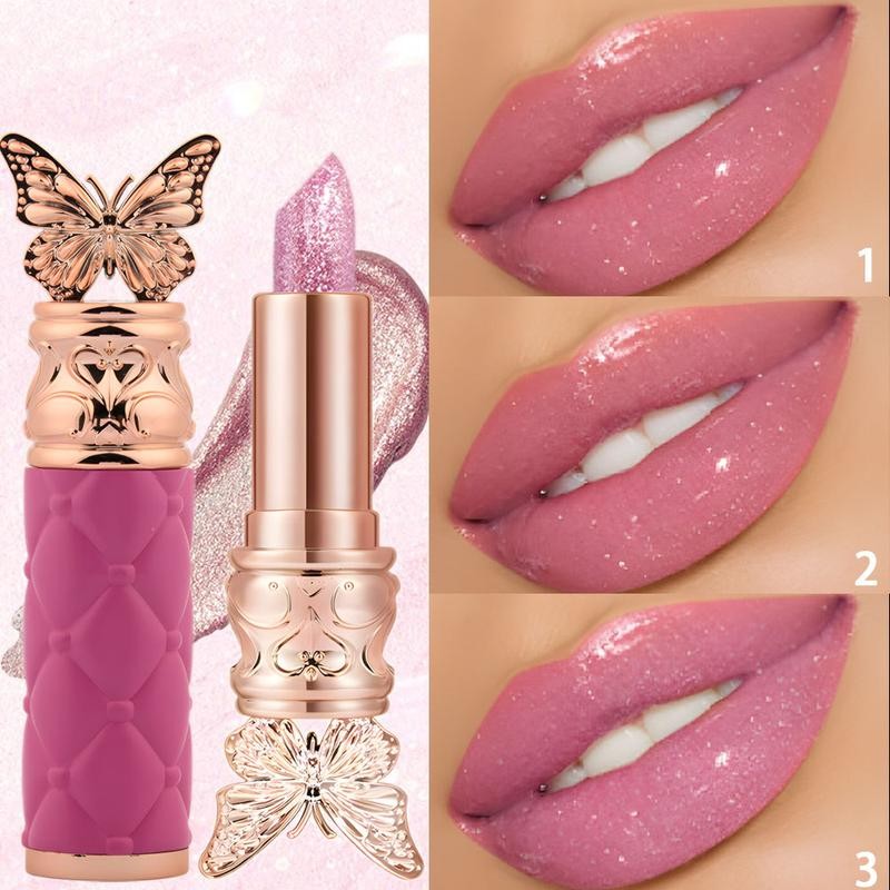 3pcs Petal Color-changing Lip Balm, Long-lasting, Moisturizing, Not Easily Fading,
