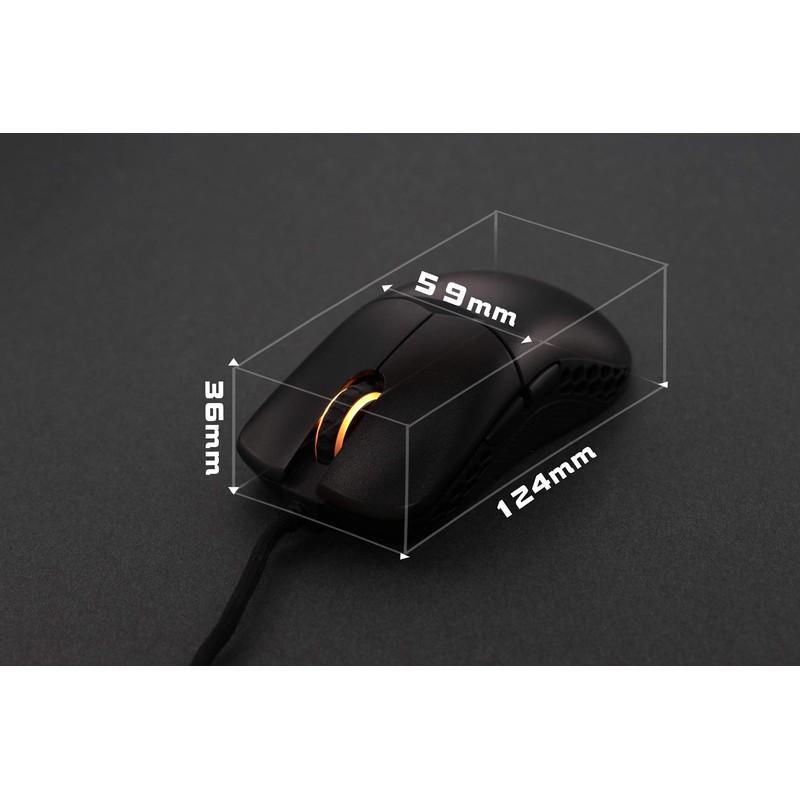 Ducky Feather Gaming Mouse, Black, USB, 7 Buttons, 16000 DPI,