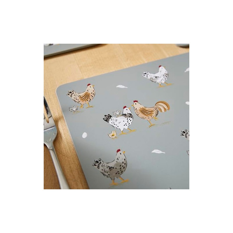 Cooksmart Hen House Lane Set of 4 Cork Placemats |