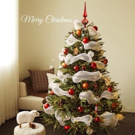 Christmas Tree Topper Vintage Plastic Finial Tree Topper Small Christmas Tree Decoration Treetop for Xmas Holiday Home Decor (Red)