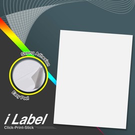 8.5" x 11" Full Sheet Sticker Paper for Laser & Inkjet Printers[300 Sheets,300 Labels]