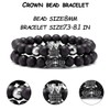 JEWPARK 4 Pcs Crown King Bracelets for Men Black Matte