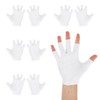 4 pares de guantes de algodón sin dedos, guantes blancos