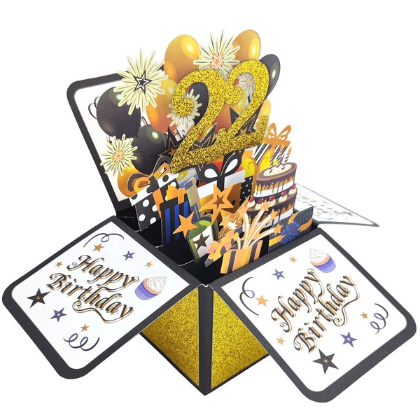 Asmallgf Happy 22nd Birthday Greeting Card