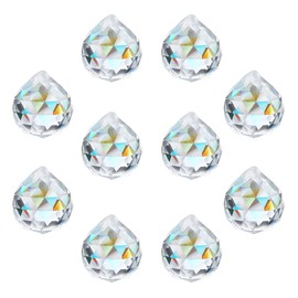 H&D HYALINE & DORA Klare Kristallkugel Prisma Sonnenfänger Regenbogenmacher Anhänger, hängendes Glasdekor für Windows, für Feng Shui, als Geschenk (20 mm, 10er Pack)